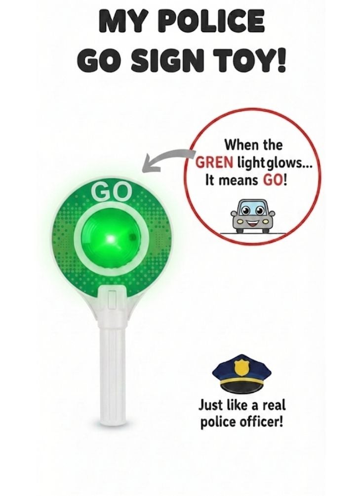 Premium Kids Traffic Signal Paddle Toy with LED Stop and Go Lights for Role Play - Image 3